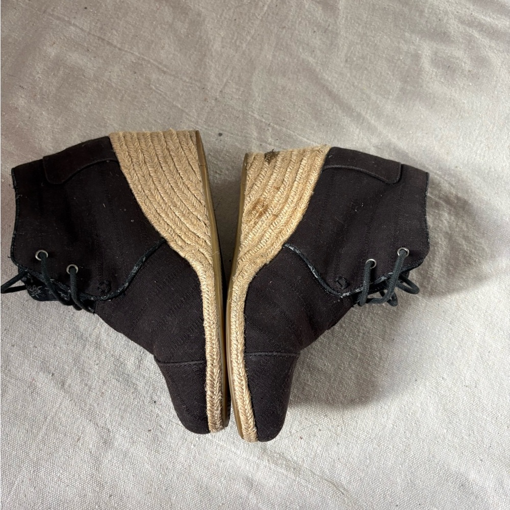 Toms Black Wedge Ankle Boots